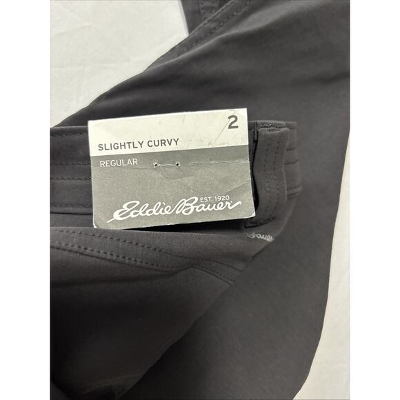 Eddie Bauer Womens 2 Black Slightly Curvy Hiking Capri Pants Outdoors Athleisure - Picture 4 of 9